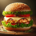 A picture of a chicken burger